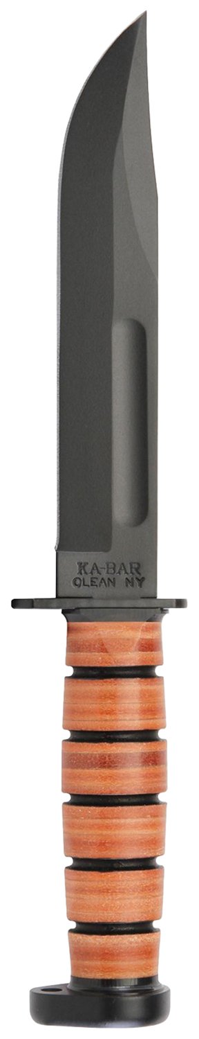 Buy Ka-Bar 1317 Dog's Head Utility Knife 7" 1095 Cro-Van Blade Leather Handle online