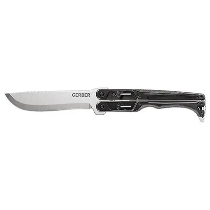 Gerber Doubledown Machete 6.75 In Butterfly Open Quad Lock Black 30-001536 - GERBER