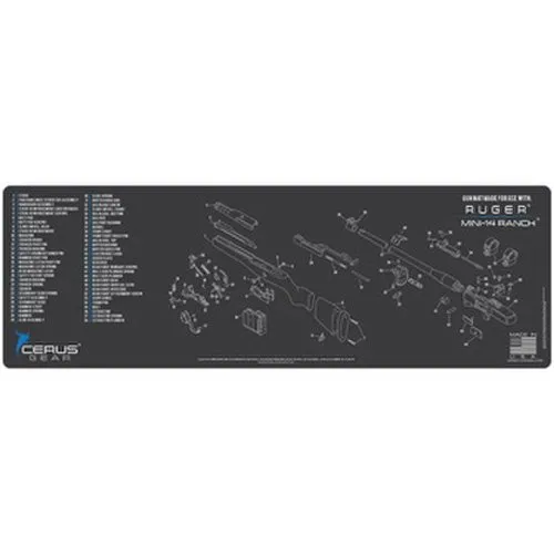 Cerus Gear RM-RUG-MINI14-RANCH-SCH-GRY 12x36 In Padded Schematic Mat