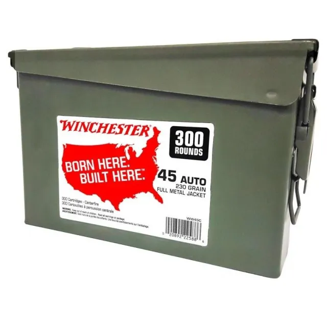 Winchester Ammo WW45C USA Target 45 ACP 230 gr Full Metal Jacket (FMJ) 300 Rounds