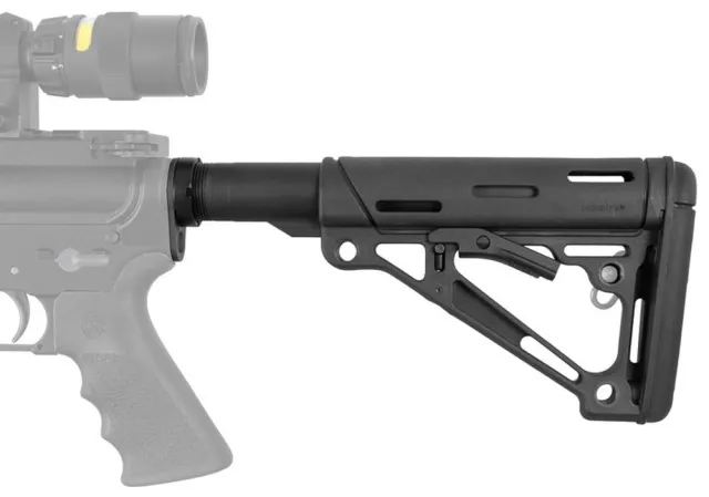 Hogue OverMolded Collapsible Stock Assy f/AR15/M16 Mil-Spec Buffer Tube Bk - Hogue