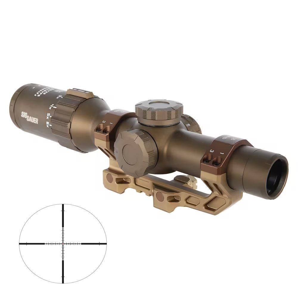 Sig SAUER Tango6T 1-6x24 30mm SFP FL-6 Illum FDE Riflescope w/ Alpha4 Mount - Sig Sauer - 24MM