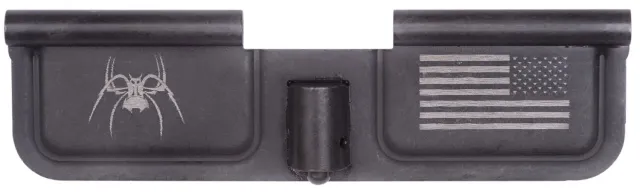 Spike's Tactical SED7010 Ejection Port Door Spider & Flag Black Phosphate - Spike's Tactical