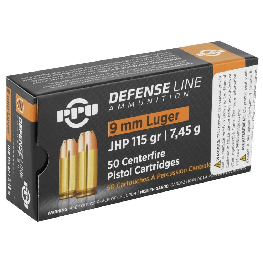 Buy PPU PPD91 Defense 9mmLuger 115gr Jacketed Hollow Point 50 Per Box/20 Case online