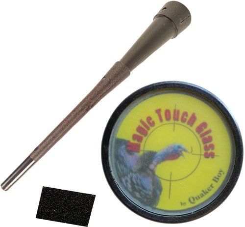 Quaker Boy Magic Touch Glass Turkey Call - Small Design, Feather Lite Striker, Versatile and Realistic - Quaker Boy