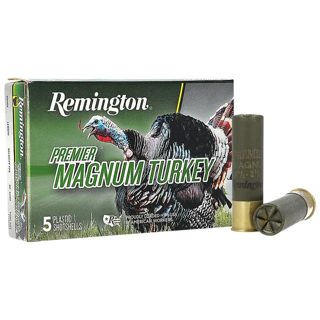 Remington Premier Magnum 10 Gauge Copper-Plated Lead Turkey Ammo - 3.5" Shell, 2 1/4 oz, 4 Shot, 1210 FPS, 5 Per Box