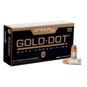 CCI GOLD DOT 9MM 124GR GDHP 50RD BX 1000RD CASE - SPEER - 9MM