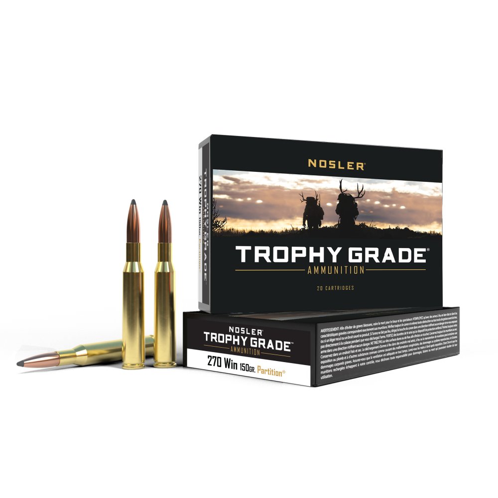 Nosler Trophy Grade 270 Winchester 150gr PT SP 20-Round Brass Ammunition - Optimal Performance & Quality - Nosler - .270 Winchester