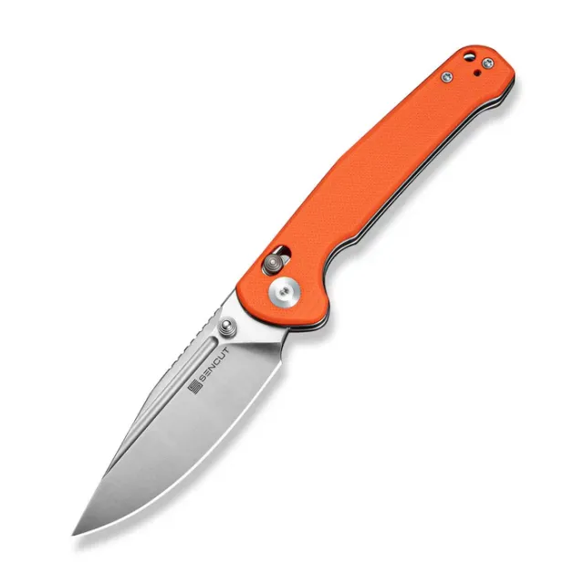 SENCUT Glenspar Orange G10 3.45In Satin 9Cr18MoV Thumb Stud