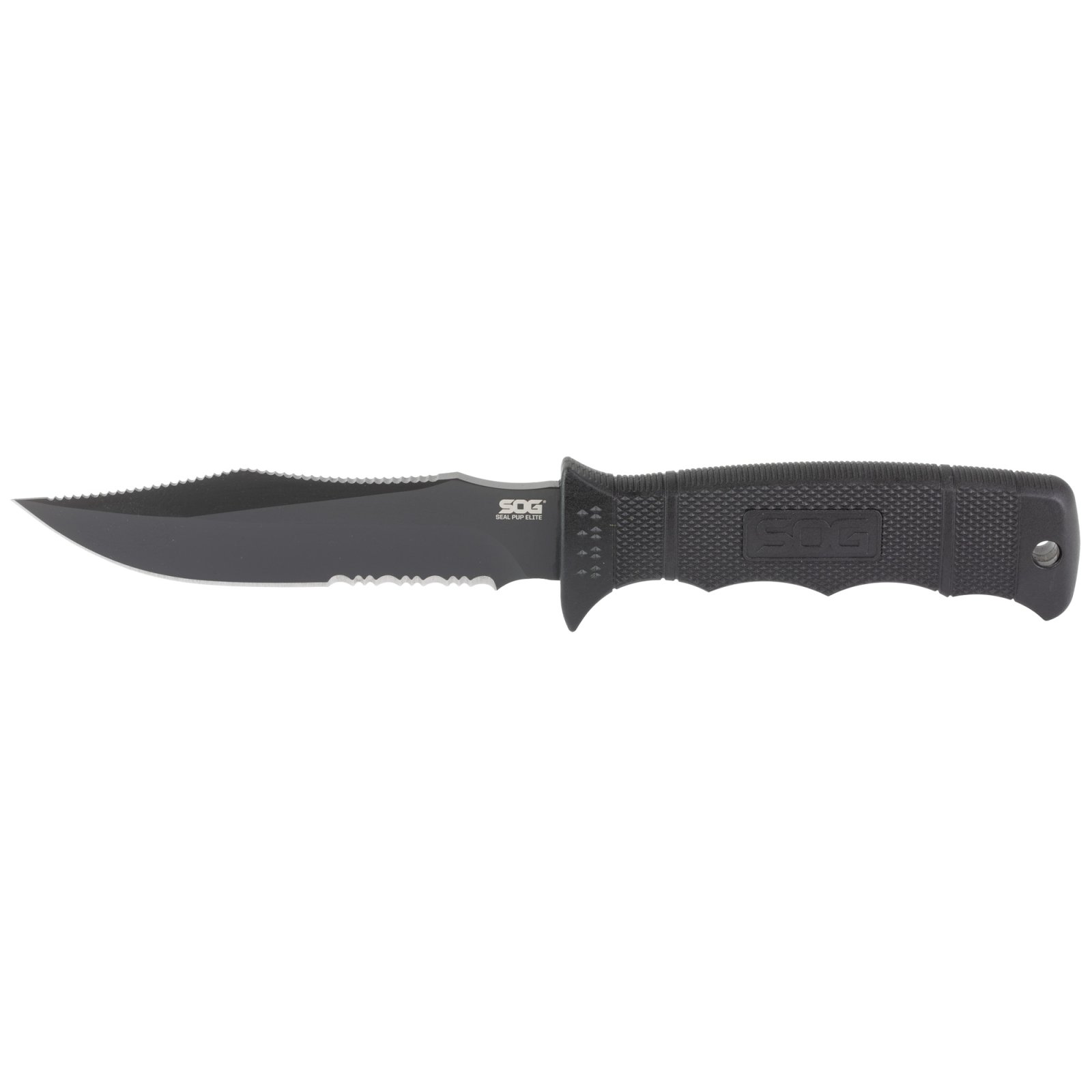 SOG Seal Pup Elite 4.85 In TiCN AUS-8A GRN Handle Sheath - SOG