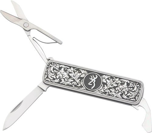 Browning KNIFE MORGAN FOLDER MULTI FUNCTION SCROLL ENGRAVED - Browning