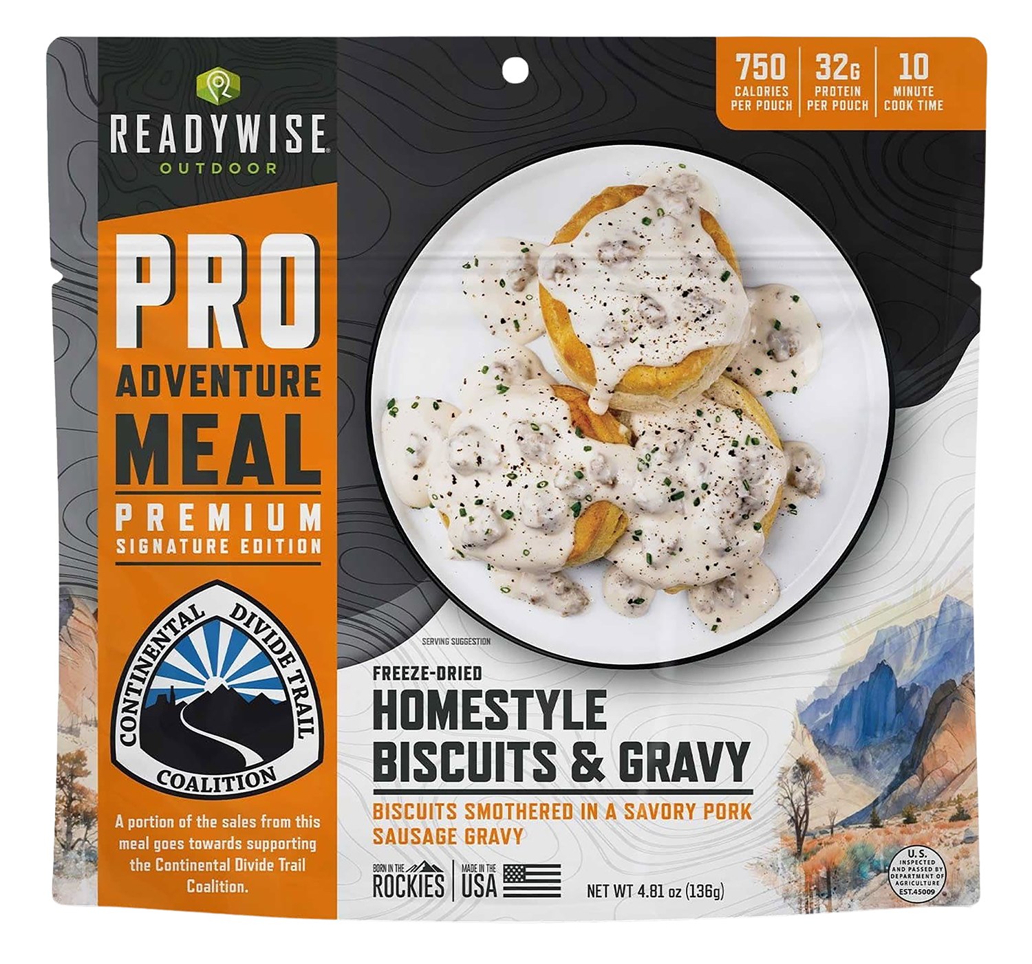 Wise Foods RW05403 Pro Meal Biscuits and Gravy 2 Servings 6 Per Case - Wise Foods, Inc.