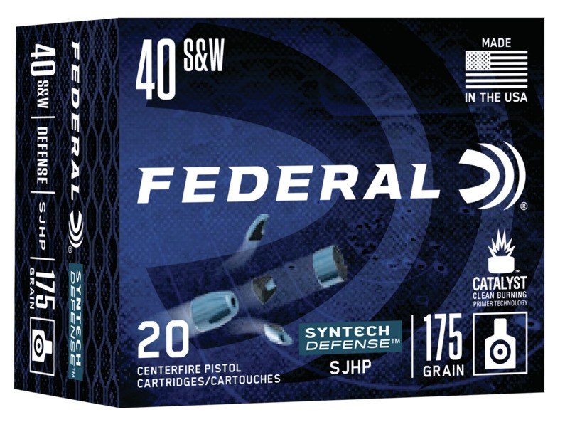 Federal S40SJT1 Syntech Defense 40S&W 175gr JHP 20/Box - Federal Premium Ammunition - 40 S&W