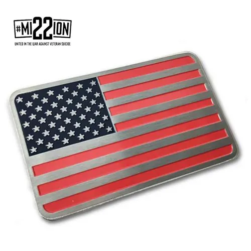 Thin Blue Line American Flag Vehicle Emblem AM-EMBLEM