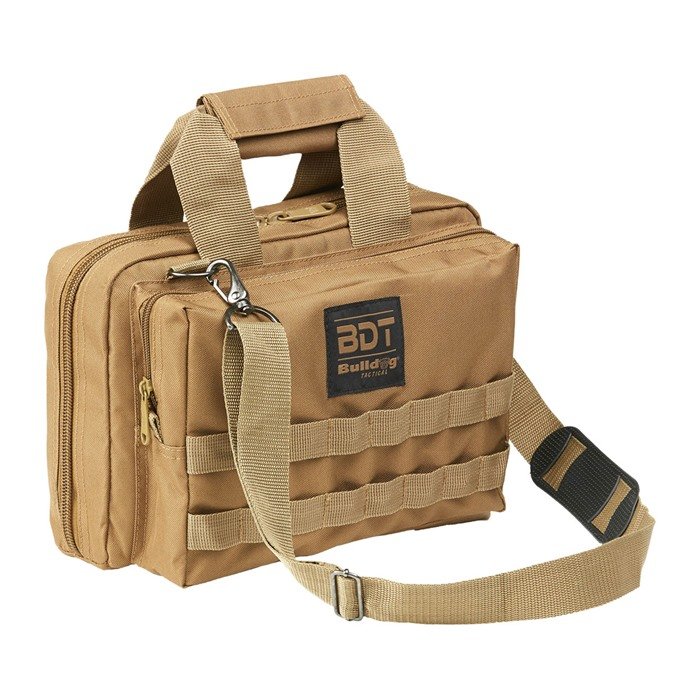Buy Bulldog BDT917T Deluxe 2-Pistol Range Bag Tan MOLLE Webbing & Strap online