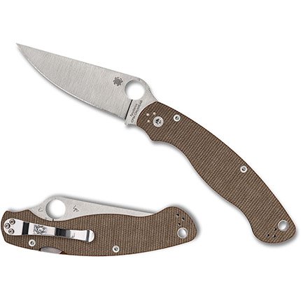 Buy Spyderco C36MPCW2 Military 2 Brown Canvas Micarta CPM CRU-WEAR Knife online