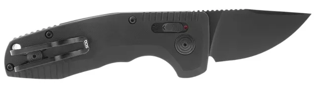 SOG 15-38-11-57 Tac BL/PL 2" Drop Point D2 Black Scales Auto Knife - SOG