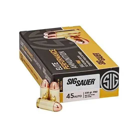 Sig Sauer E45BA350 Elite Ball 45 ACP 230 gr FMJ 830 fps - Sig Sauer - 45 ACP