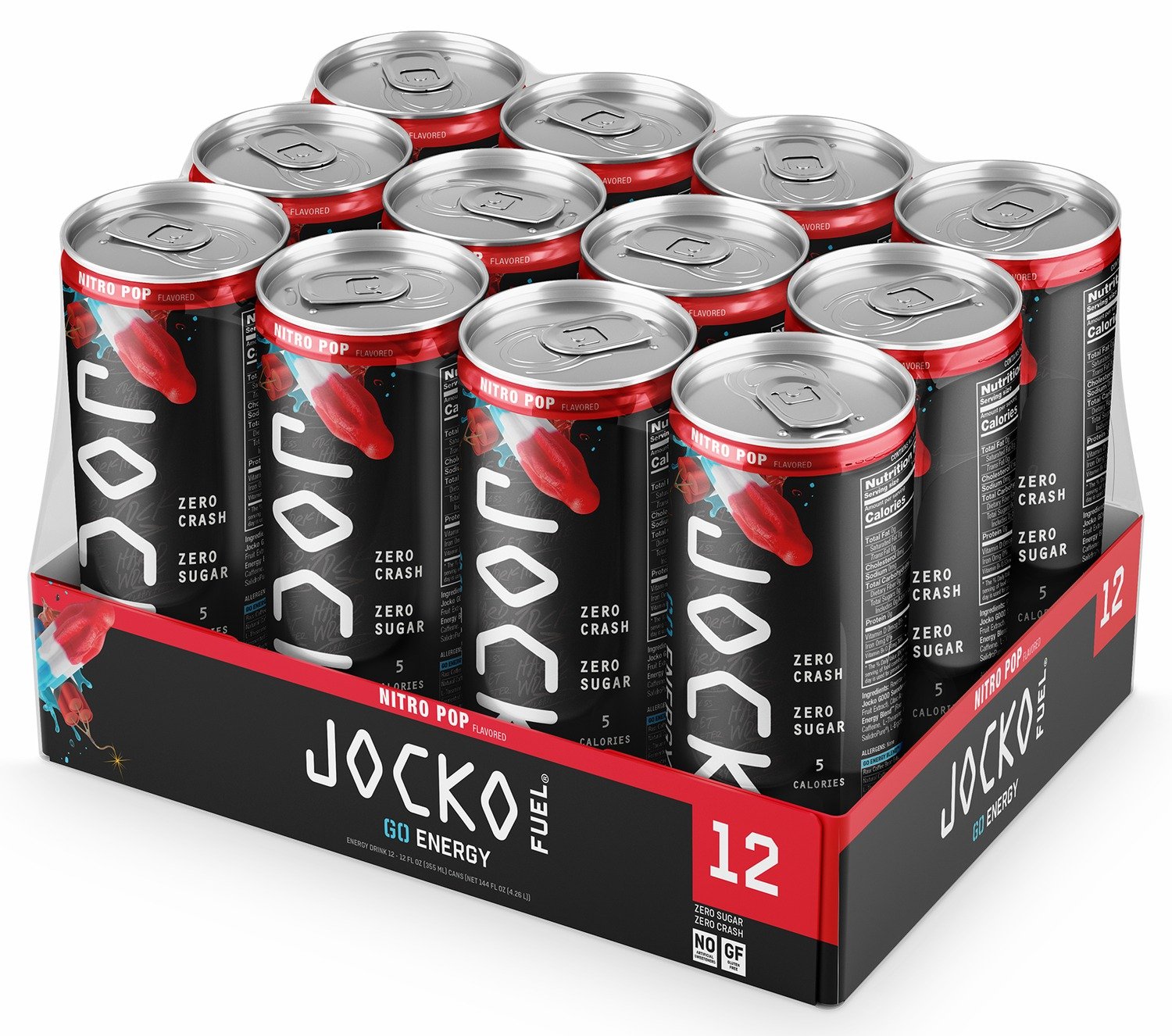 Buy Jocko Fuel 29777 Nitro Pop Energy Drinks 12oz 12Pack online