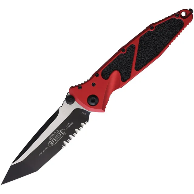 Microtech Socom Elite 161-2RD 3.98 In Black PS Red Aluminum Handle - MICROTECH