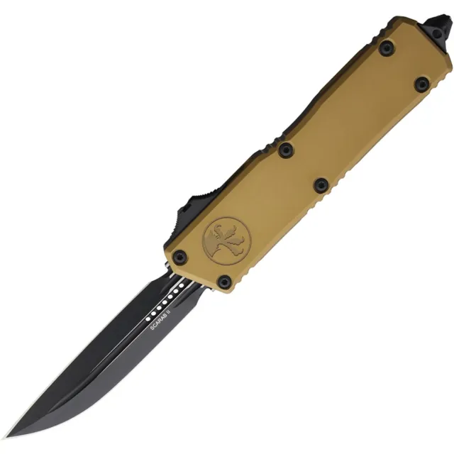 Microtech Scarab II G3 3.97 In D/E-S Black Tan Alu Hndl
