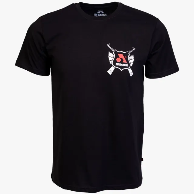Arsenal Medium Black Cotton Relaxed Fit Classic T-Shirt - Arsenal
