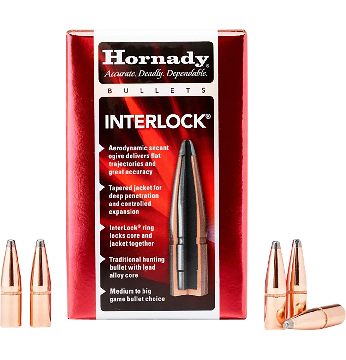 Hornady 3070 InterLock Hunting 30 Cal .308 180 gr Spire Point (SP) - Hornady - 30 Caliber