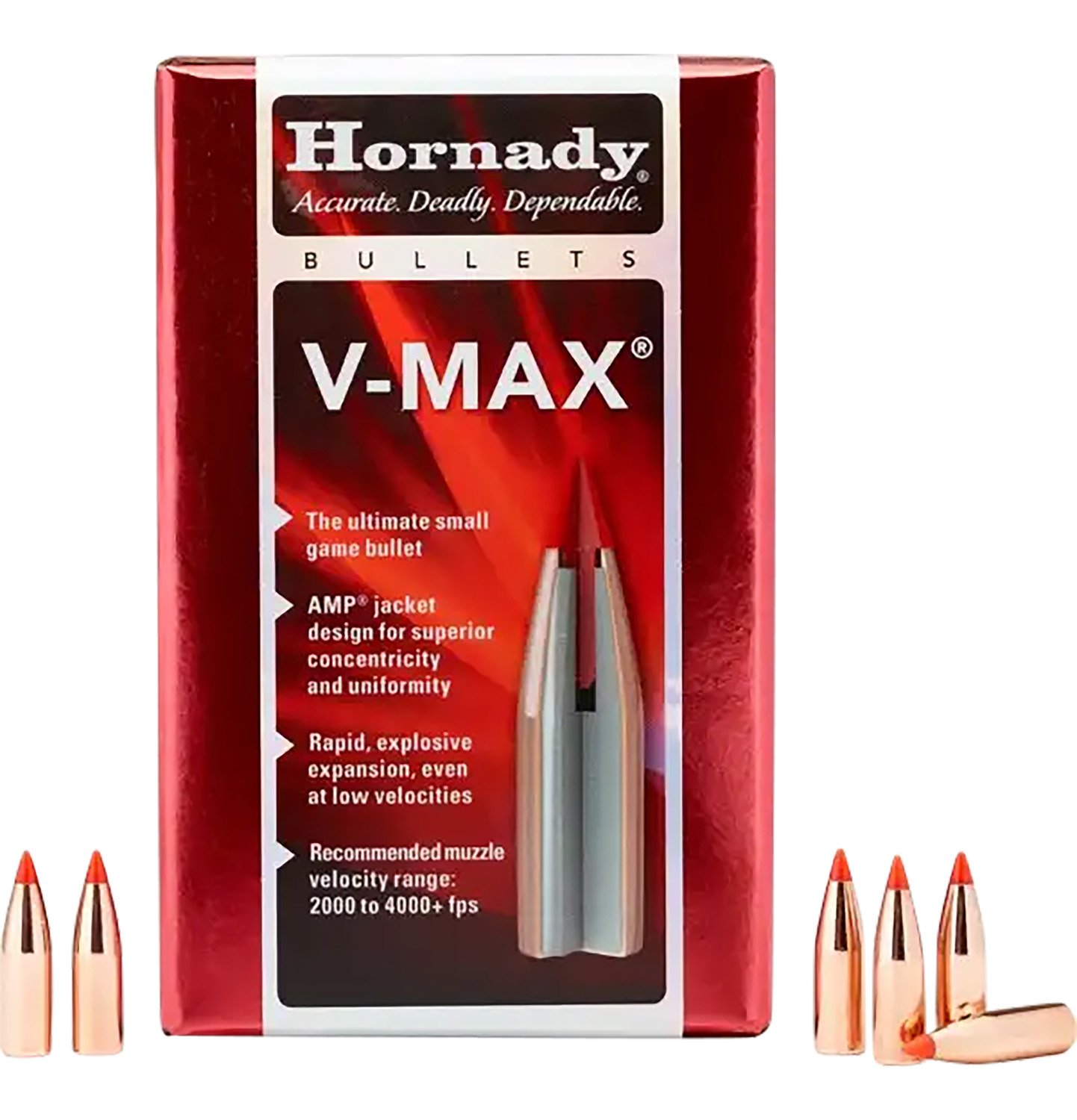 Hornady 6mm .243 V-Max 87 Grain Polymer Tip Boat Tail 100 Count - Hornady Manufacturing Company - 6mm