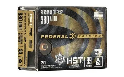 Federal P380HSD1 Hydra-Shok Deep 380ACP 99gr 20rd Personal Defense Ammo