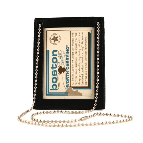 Boston Leather Neck Pocket Belt Black Leather Adjustable