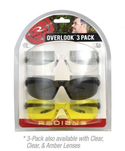 Buy Radians Overlook OV3124CS Shooting Glasses Pack - Lightweight, Clear Amber Lens, UV Protection, ANSI Z87.1 Compliant, 3 Count online