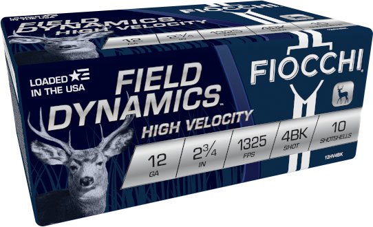 Buy Fiocchi 12HV4BK Field Dynamics 12 Gauge 2.75" 4 Buck 10rd online