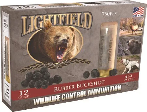 Lightfield Ammunition 12Ga 2.75" 21-Ball Rubber Buckshot 5RD CWRB-12 - Lightfield - 12