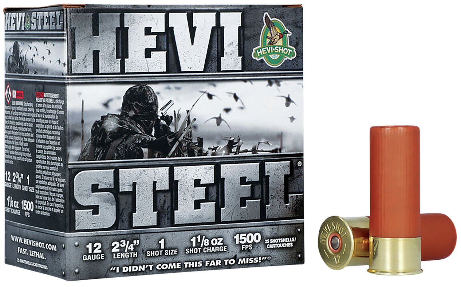 Buy HEVI-Shot HS61221 12 Gauge 2.75" 1 1/8oz #1 Steel Shot 1500fps 25/Box online
