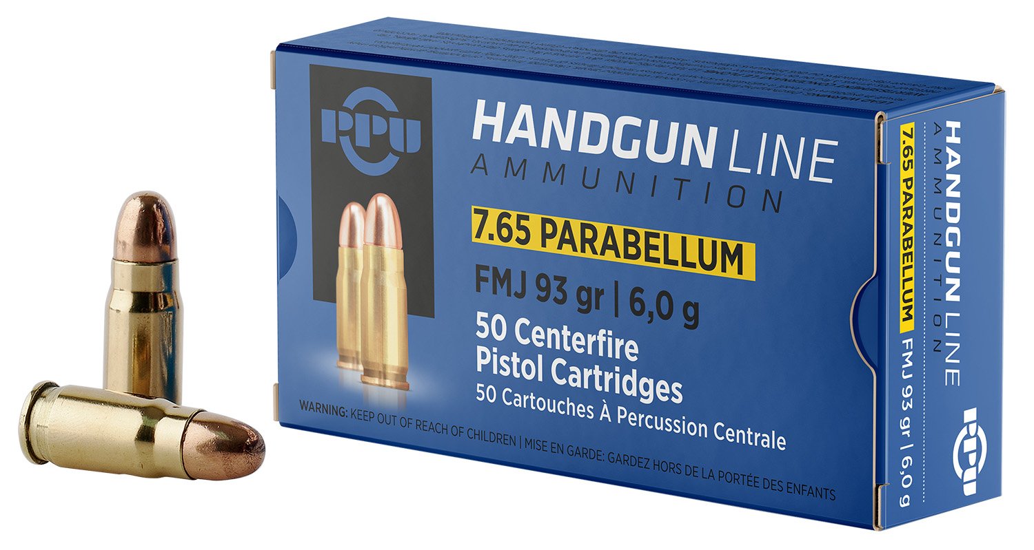 Prvi Partizan PPH765P 7.65x21mm 93gr FMJ Handgun Ammo 50 Rounds - Prvi Partizan - 7.65x21mm Parabellum