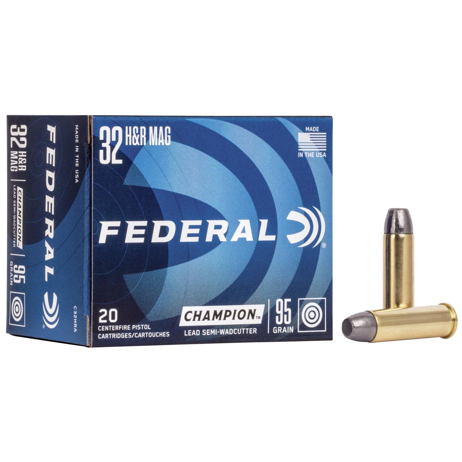 Federal C32HRA 32 H&R Magnum 95 Grain Lead Semi-Wadcutter 20 Rounds - Federal Premium Ammunition - 32 H&R Mag