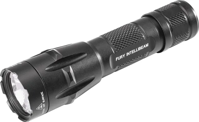 SureFire FuryIBDF Intellibeam Dual Fuel LED Flashlight 15-1500 Lumens Black - SureFire - 15-1,500 (SF18650B)/15-1,100 (CR123A) LUMENS