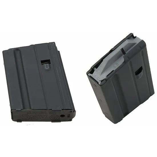 AM MAG Black Stainless Steel Magazine, 10-Round Capacity, 6.8 SPC Caliber, Grey Follower