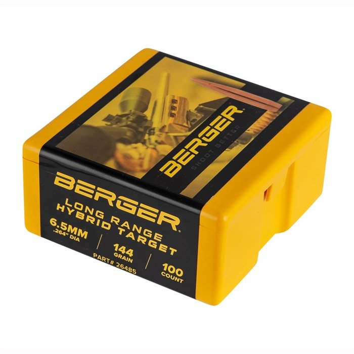 Berger 26485 6.5mm 144gr Long Range Hybrid Target Bullets 100/Box - Berger Bullets - 264 CALIBER