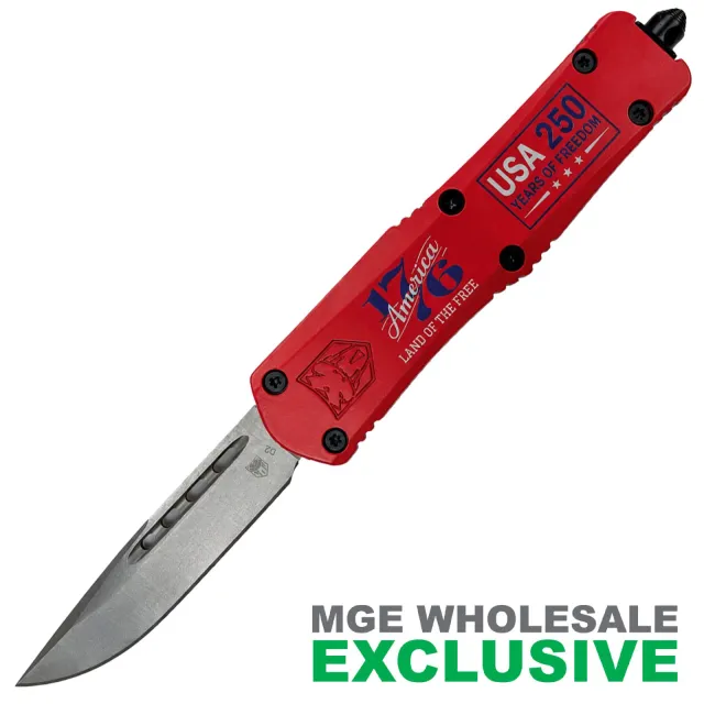 CobraTec FS-3 Red 3in Auto Knife Tactical Edition - COBRATEC