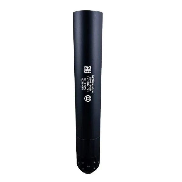 Gemtech 12124U GM-9 Silencer 9mm Luger 1/2-28 LID 30dB Black 7.8" 6oz