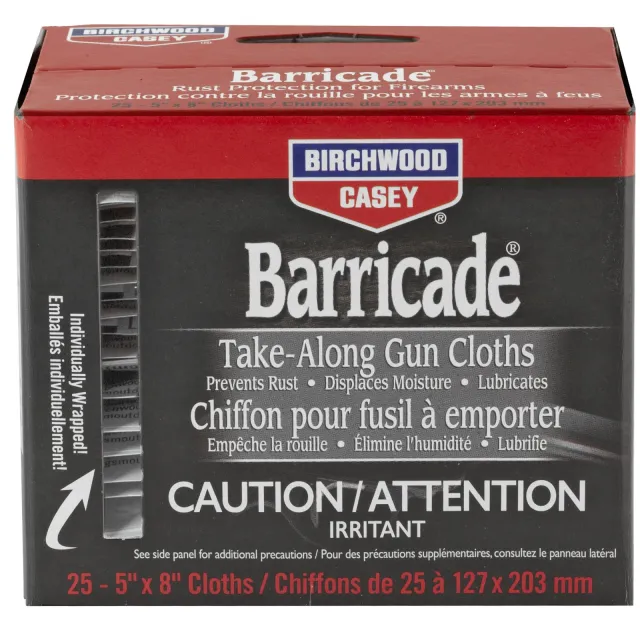 Birchwood Casey 33025 Gun Cloths 25pk 5x8 Cleaning - Birchwood Casey - 5" X 8"
