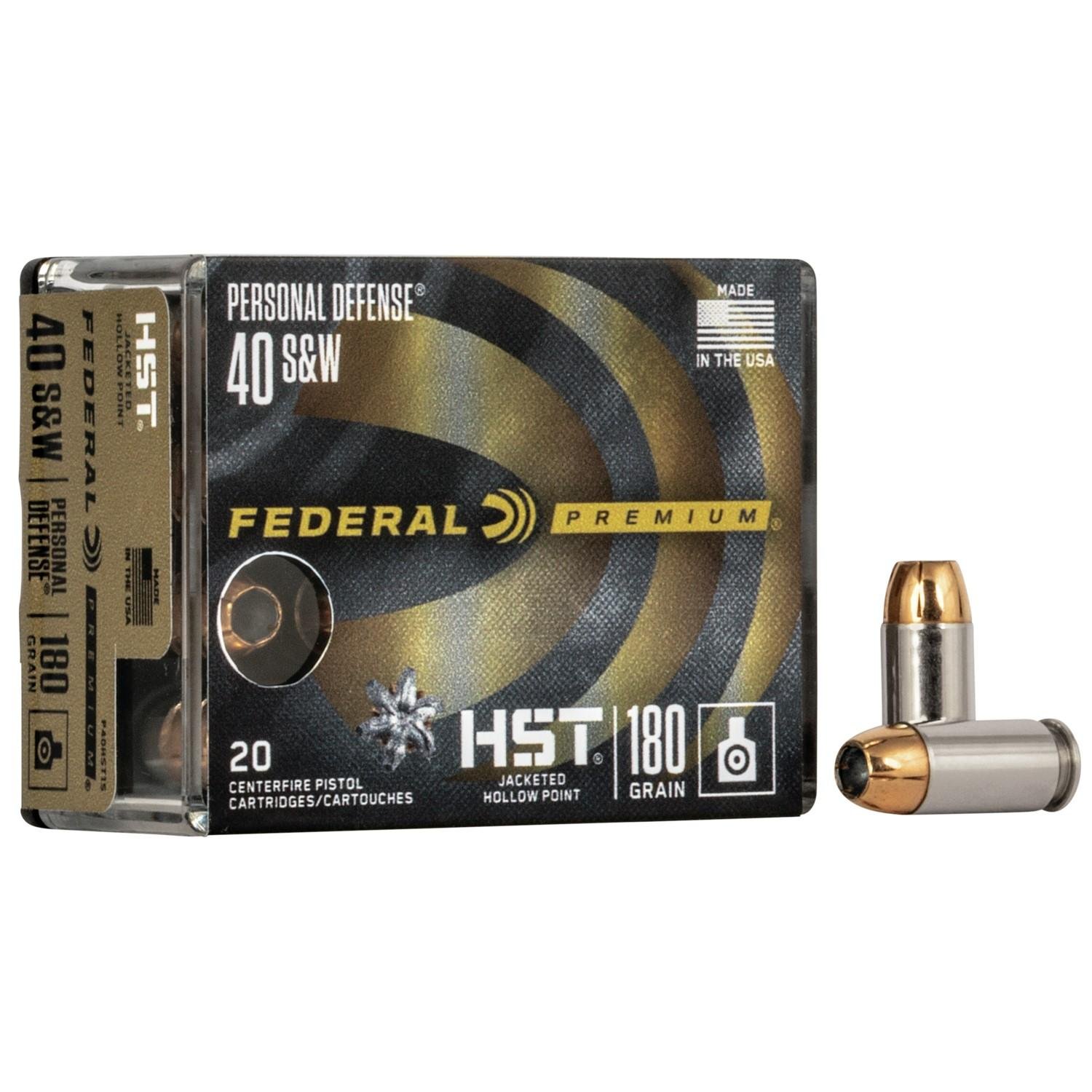 Federal Premium HST .40 S&W 180gr JHP Ammo - 20 Rounds - Federal Premium Ammunition - 40 S&W