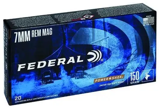 Federal 7RA 7mm Remington Magnum 150 Grain Jacketed Soft Point 20 Rounds - Federal Premium Ammunition - 7mm Rem Mag