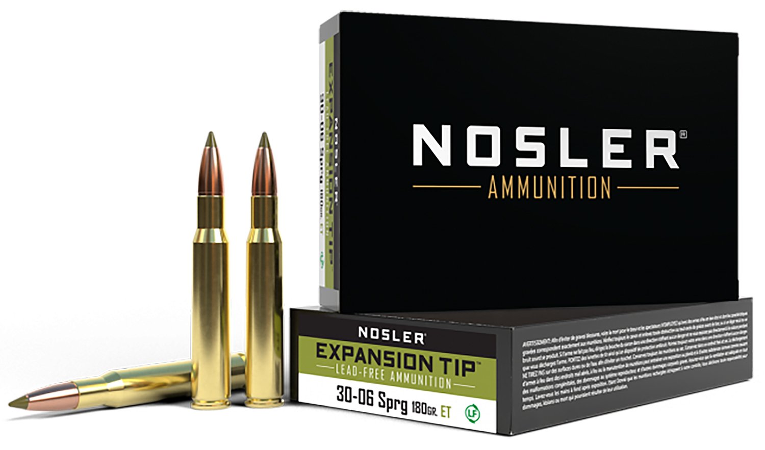 Buy Nosler 40037 E-Tip Lead-Free 30-06 SPRG, 180gr, Brass Cased Rifle Ammo, 20 Rounds, USA Origin online