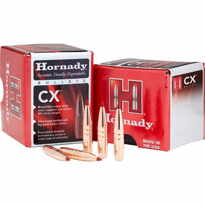 Hornady CX Hunting 338 Caliber 225 Grain Copper Solid - Hornady - 338 CALIBER