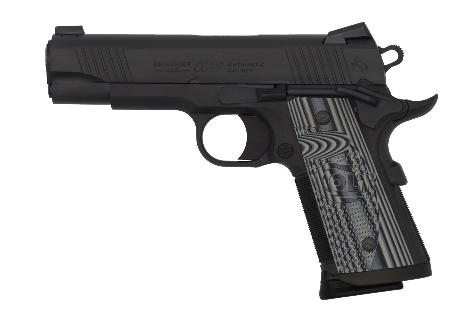 Colt O9840CCU 1911 Commander Combat Unit 45 ACP 4.25" 7+1 Black PVD Stainless Steel Slide Gray G10 Grip