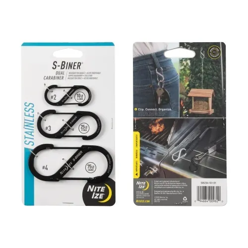 Nite-Ize S-Biner Stainless Steel Dual Carabiner 3-Pack Keychain