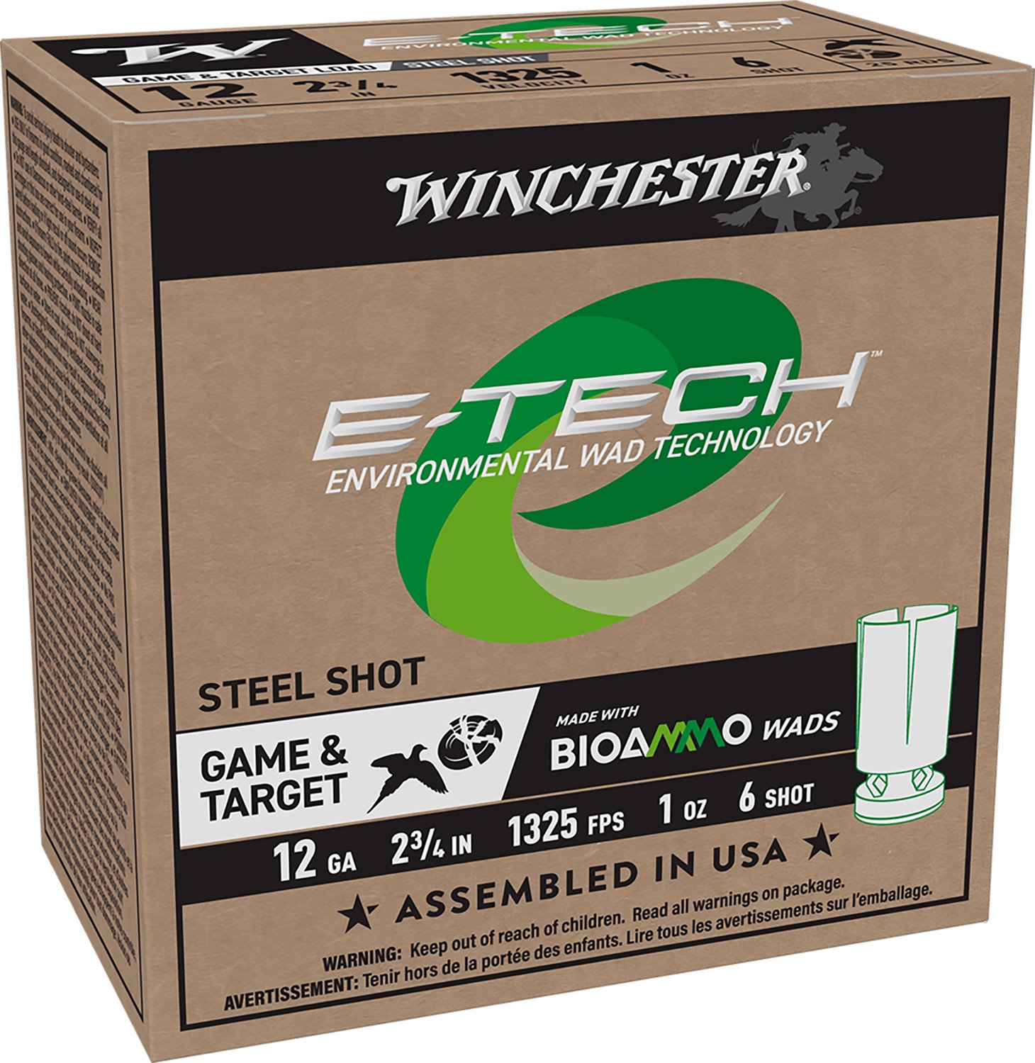 Winchester E-Tech 12Ga 2.75in #6 1oz 25rd/Box Shotshell (WCL12S6) - Winchester - 12 Gauge