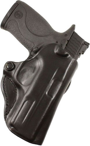 DeSantis 019BA3AZ0 Mini Scabbard RH OWB Leather Holster Black 380 Shield EZ - DeSantis - 380 SHLD